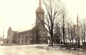 C.1910 RPPC Catholic Church, Caraghra, Ohio Postcard P123