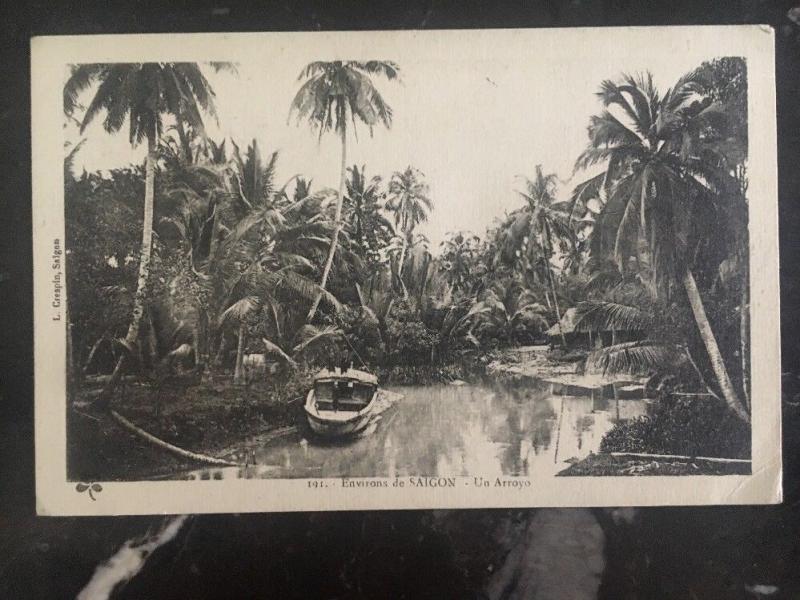 Mint Vietnam  Real Picture Postcard RPPC Water Course Saigon