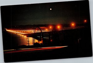 Postcard WA Seattle - Floating Bridge at Night