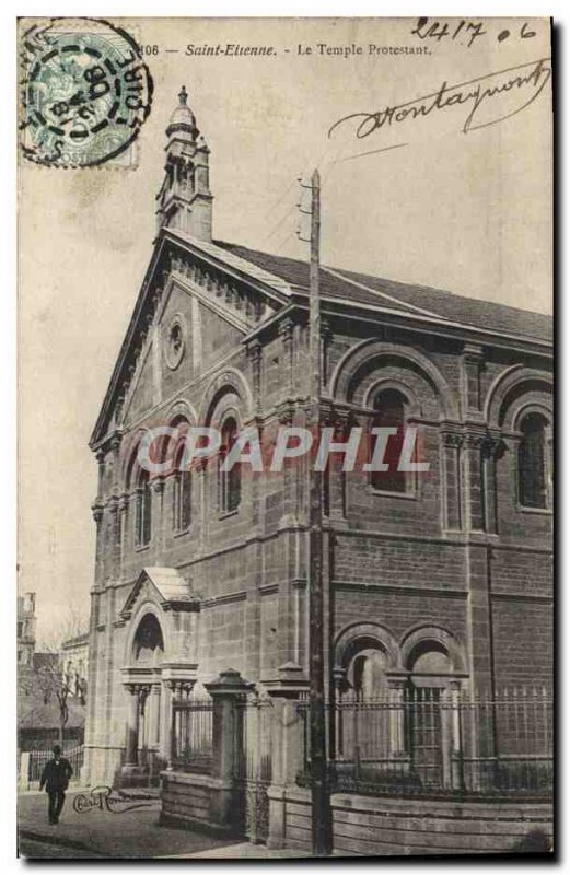 Postcard Old Protestant Temple Saint Etienne