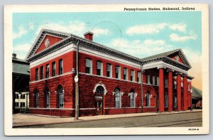 Richmond Indiana~Pennsylvania Train Station~Portico~Italianate~1947 Linen PC