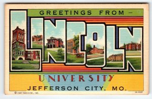 Greetings From Lincoln University Jefferson City Missouri Large Letter Postcard