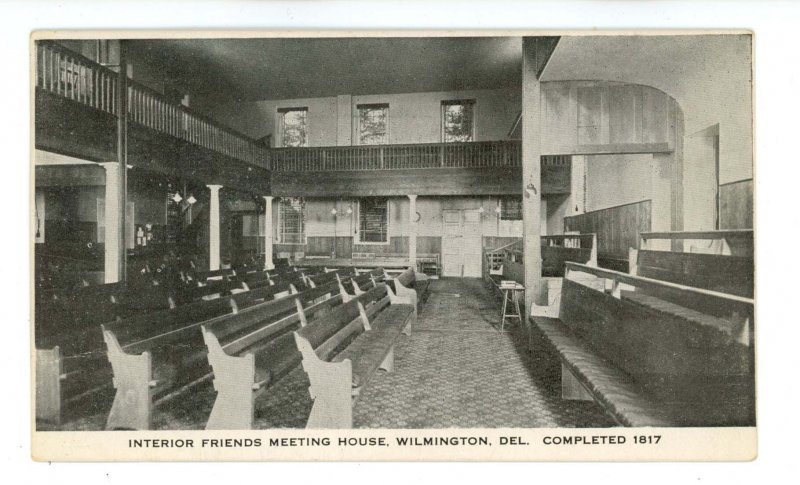 DE - Wilmington. Friends Meeting House, Interior. Completed in 1817