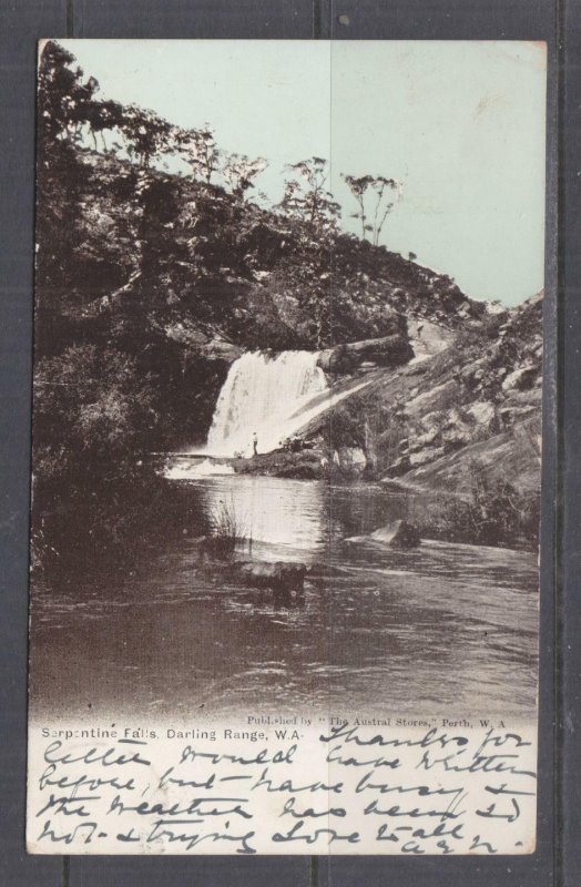 WESTERN AUSTRALIA, c1910, DARLING RANGE, SERPENTINE FALLS, used.