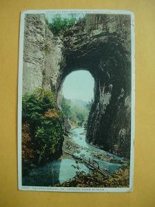 1916 river at NATURAL BRIDGE VA postcard z0936