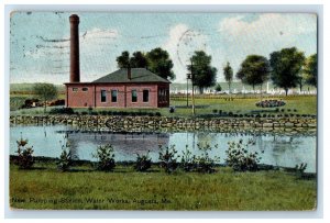 1903 New Pumping Station Water Works Augusta Maine ME Posted Antique Postcard