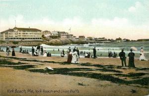 ME, York Beach, Maine, Beach and Union Bluffs, Hugh C. Leighton No. 5297