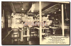 Monaco Oceanographic Museum Old Postcard Laboratory Yacht (Hirdondelle II)