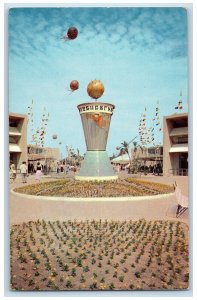 c1950's The Clock of the World Marks Tomorrowland Entrance Anaheim CA Postcard