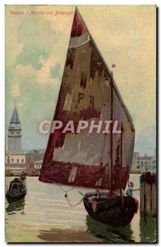 Old Postcard Italy Italia Venice Boat