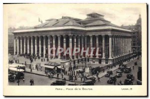 Old Postcard Paris Place de la Bourse