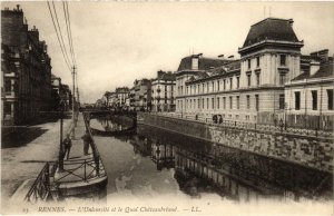 CPA RENNES L'Universite et le Quai Chateaubriand (1295307)