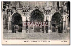 Postcard Old Cathedral of Chartres South Portal