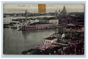 c1910s Bird's Eye View of Venice, Italy Posted Antique Postcard