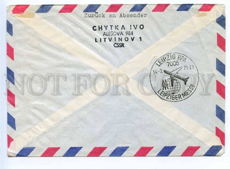 272822 Czechoslovakia 1971 year IF Interflug flight post COVER