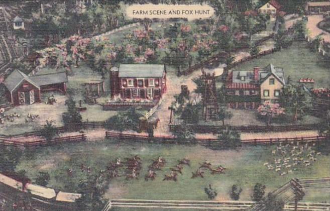 Pennsylvania Hamburg Farm Scene and Fox Hunt Gieringer's Miniature Village 1948