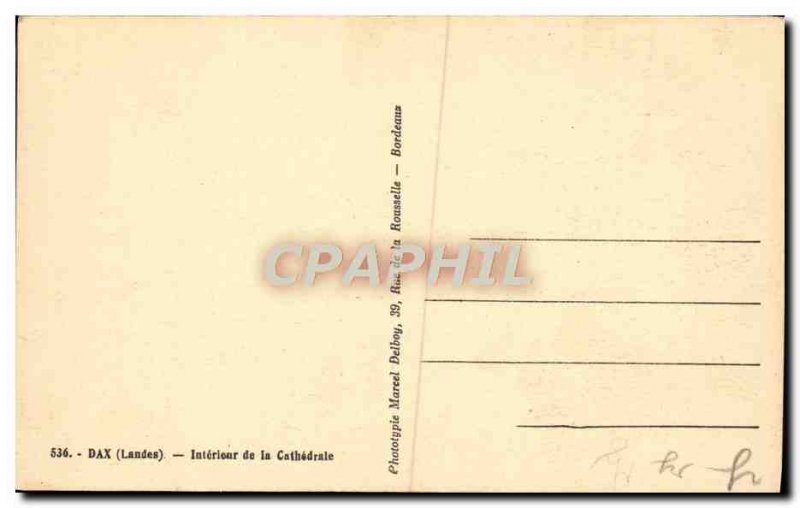 Postcard Old Dax Interior of the Cathedral