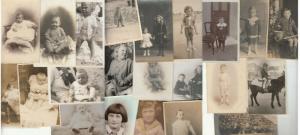 Bulk lot 22 early photo postcards children portraits babies girls boys