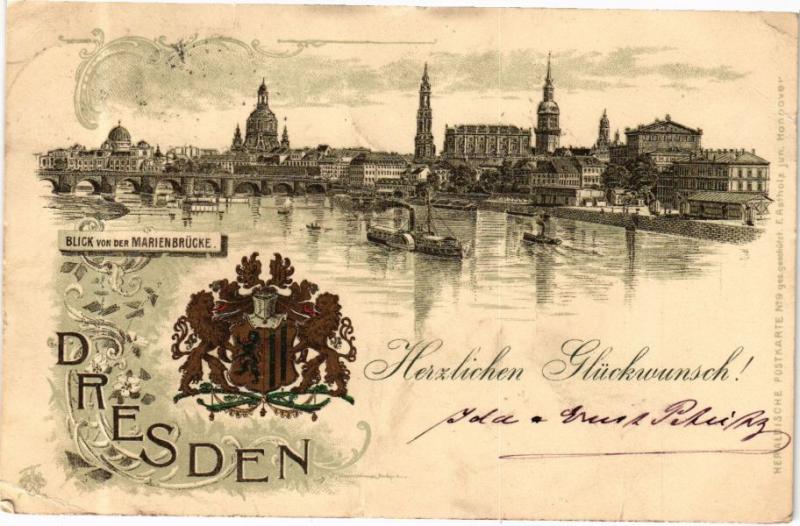 GERMANY 1897 VORLAUFER LITHO PC Dresden (a145)