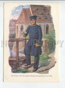 441720 Germany postal history Muller Postman of Duchy of Brunswick Old postcard