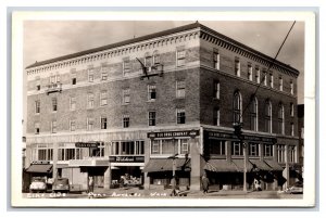 RPPC Elks Club Elk Drug Street View Port Angeles WA Thompson Photo Postcard R7