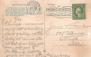 Vintage Postcard 1923 Hotel La Salle Building Chicago Illinois Gerson Bros. Pub.