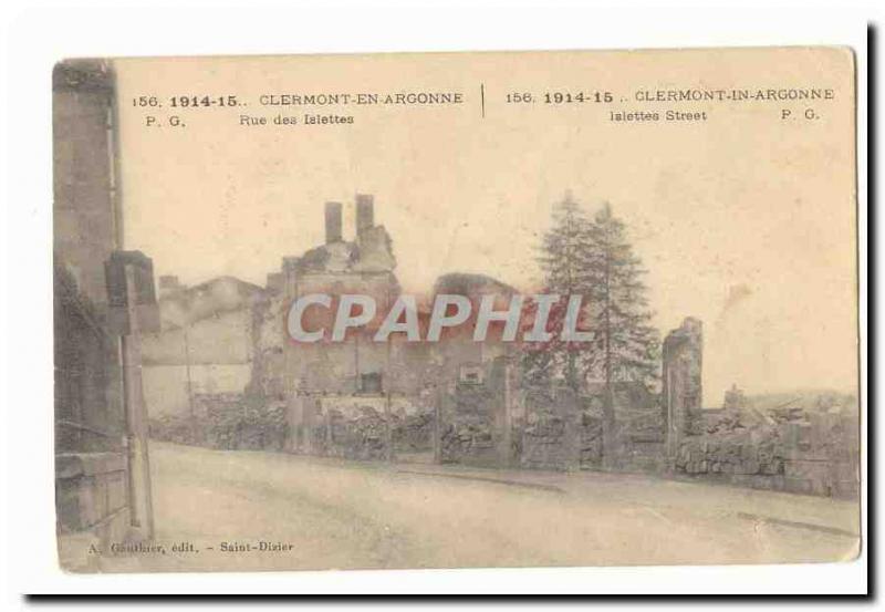 Clermont en Argonne Street Old Postcard Islettes