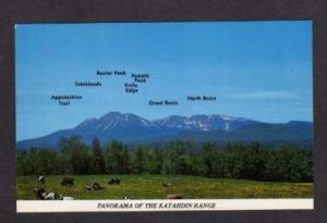 ME Panorama Mt Katahdin Baxter St Park Postcard MAINE