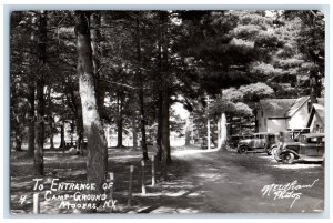 c1940's To Entrance Of Camp Ground Mooers New York NY RPPC Photo Postcard 