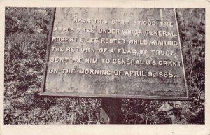 CIVIL WAR MARKER-WHERE ROBERT E LEE AWAITED RETURN OF A FLAG OF TRUCE~POSTCARD