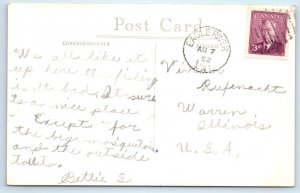 RPPC EAGLE RIVER, Ontario Canada ~ Bridge NORTH SHORE CAMP 1952  Postcard