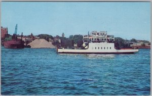JAMES W CURRAN Ferry Sault Ste Marie MI St Mary's River Postcard H83