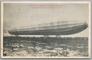 GERMAN WAR DIRIGIBLE ZEPPELIN L 2 ANTIQUE WWI ERA POSTCARD