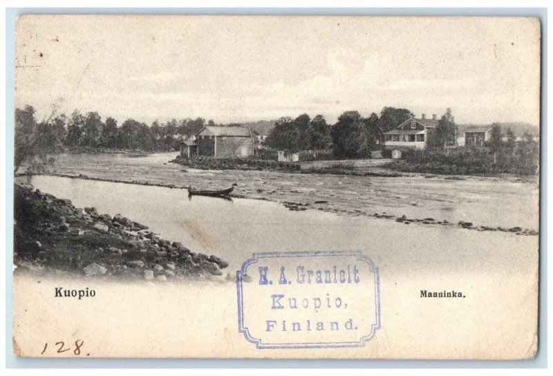 1905 Maaninka Kuopio Finland Posted Antique HA Granfelt Stamp Postcard