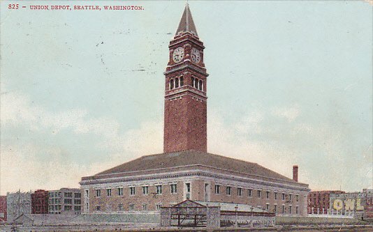 Washington Seattle Union Railroad Depot 1908