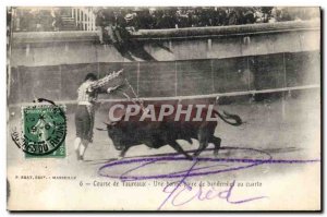 Old Postcard Bullfight Bullfight A good pair of banderillas at cuarto