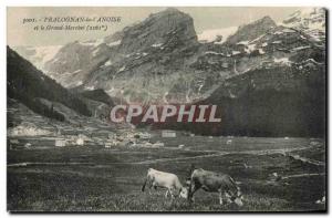 Old Postcard Pralognan la Vanoise and the Grand Marchet Cows