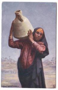 Woman Water Carrier Egypt 1910c Tuck * postcard