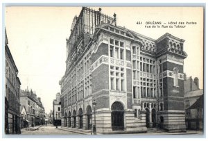 c1910 Hotel Des Postes View From Tabour Street Orleans France Postcard