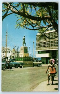 Trafalgar Square Lord Nelson monument BARBADOS 1980 Postcard