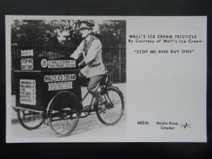 WALL'S ICE CREAM TRICYCLE Stop Me & Buy One - Old RP Postcard by Pamlin M2216