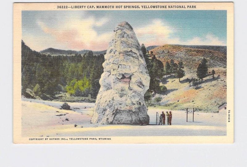 VINTAGE POSTCARD NATIONAL STATE PARK YELLOWSTONE LIBERTY CAP MAMMOTH HOT SPRINGS