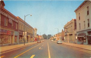 J16/ Hamburg New York Postcard Chrome Main Street West Stores  126