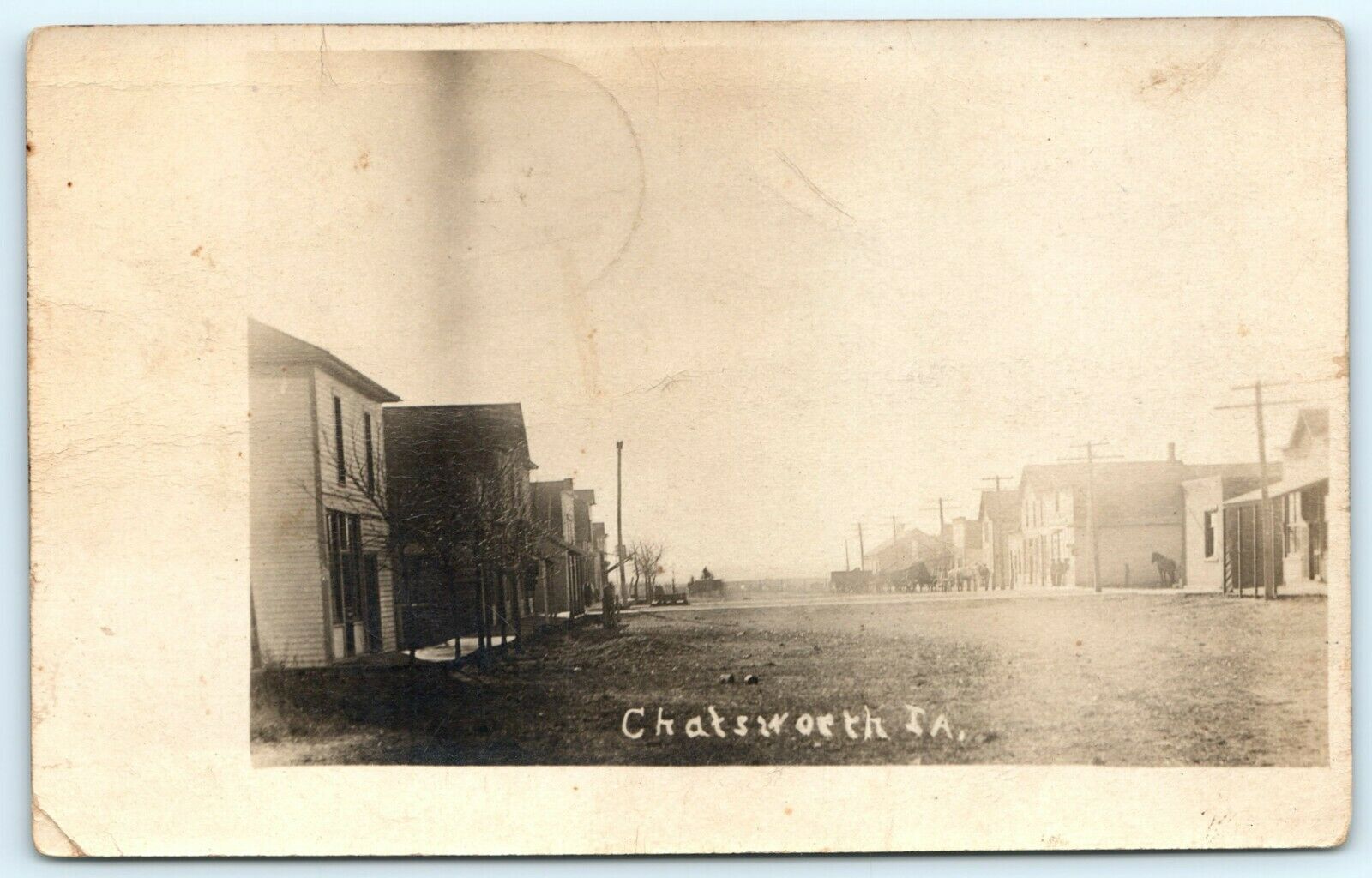 1900s Chatsworth IA Downtown Street Real Photo RPPC Ghost Town Hawarden