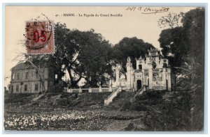 1913 Building of Hanoi The Big Buddha Pagoda Vietnam Posted Antique Postcard