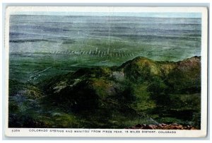 1920 Aerial View Colorado Springs Manitou Pikes Park Colorado CO Posted Postcard