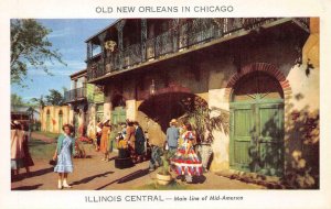 Old New Orleans In Chicago ILLINOIS CENTRAL Railroad Fair 1948 Vintage Postcard