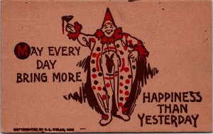 VINTAGE POSTCARD HAND-PAINTED SMILING HAPPY CLOWN COPYRIGHTED 1906 MAILED 1911