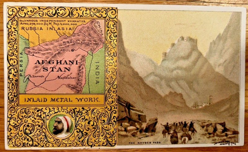 Antique Victorian Trade Card Arbuckle Bros. New York Afghanistan Khaybar Pass!!!