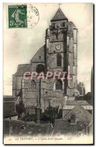 Old Postcard Treport L & # 39Eglise Saint Jacques